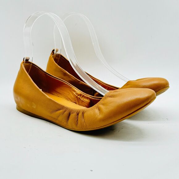 J Crew Ballet Flats Womens 7 Nude Brown Leather Cece Casual Slip On Shoes Core - Picture 1 of 11